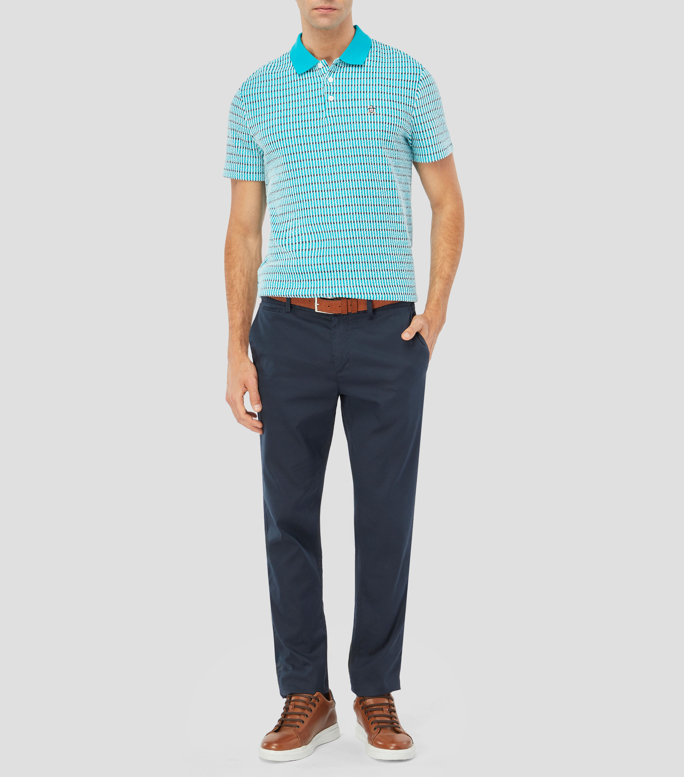 Playera tipo polo manga corta a rayas Hombre